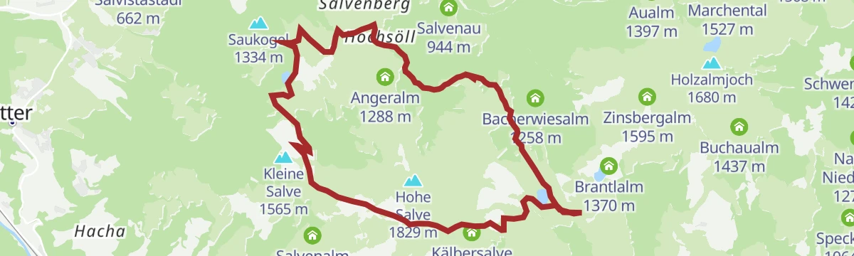 Route map: Um die Hohe Salve